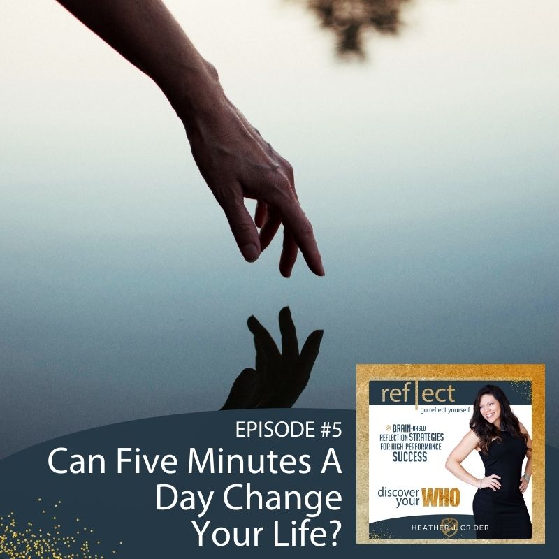 Podcast Can Five Minutes A Day Change Your Life Go Reflect Yourself Podcast With Host Heather Crider Five Minutes a Day to change your business or life
